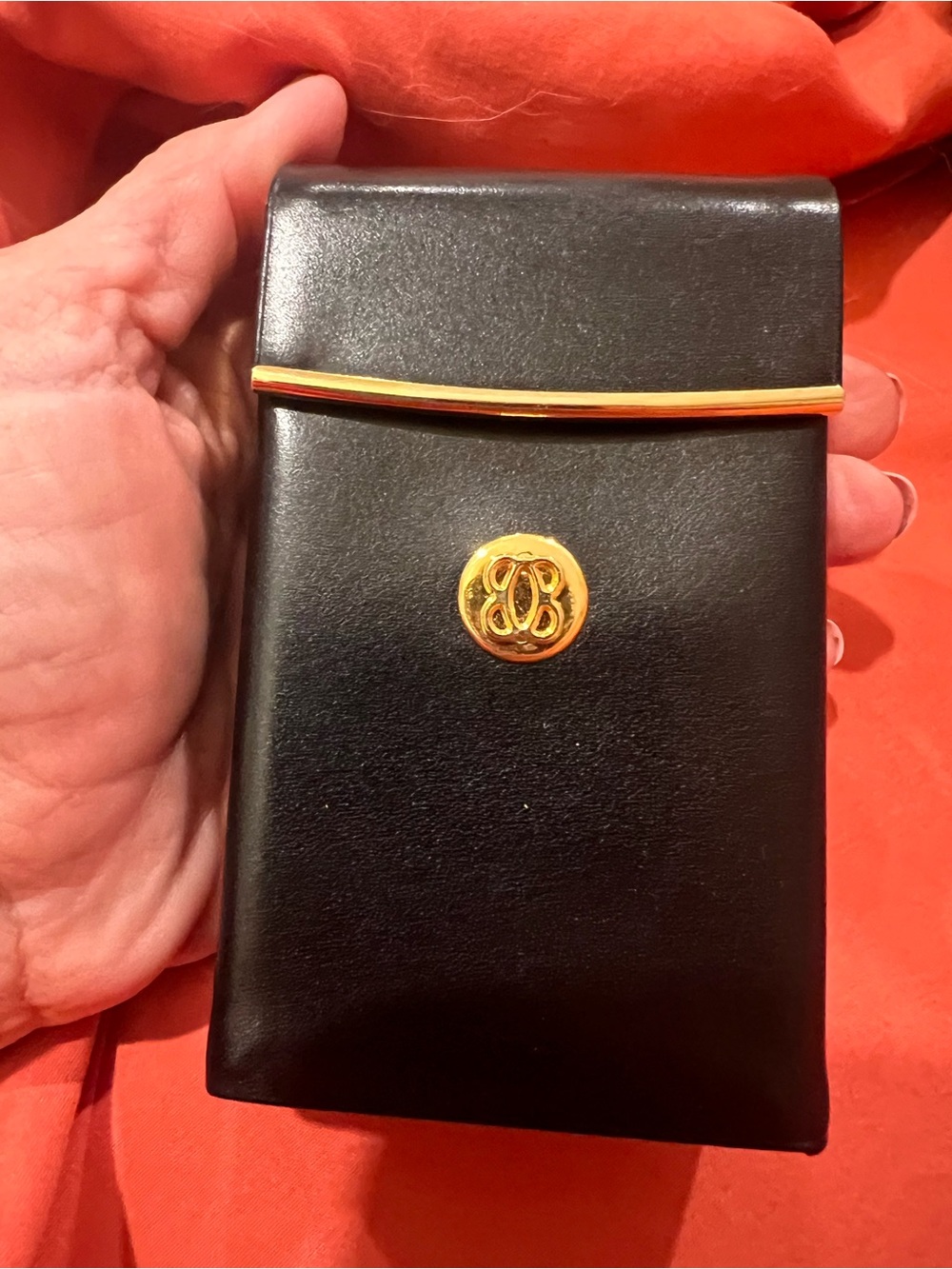 Vintage cigarette case with Gold Accent
